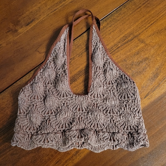 Free People Other - Free People Textured Halter Bra in Brown